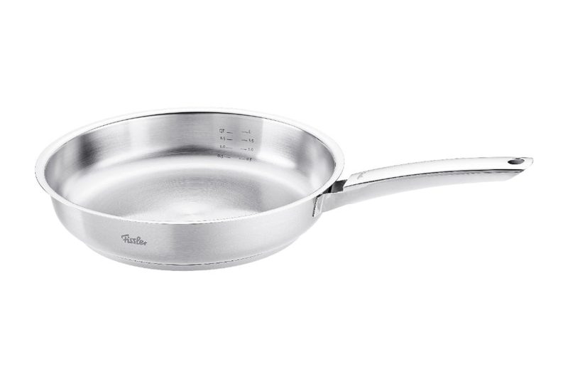 Fissler Pure Collection stainless steel frying pan with a stainless handle
